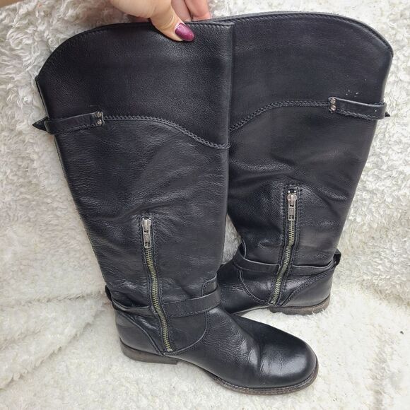 Frye Phillip Black Leather Womens Riding Boots size 6.5 - Picture 6 of 10